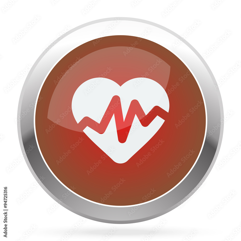 White Heart Rate Pulse icon on red web app button White Heart Rate Pulse icon on red web app button