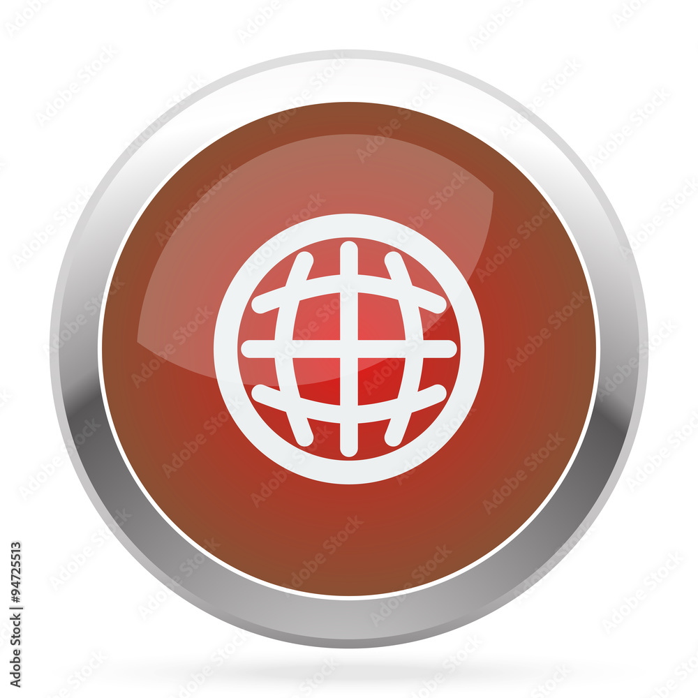 White International icon on red web app button White International icon on red web app button