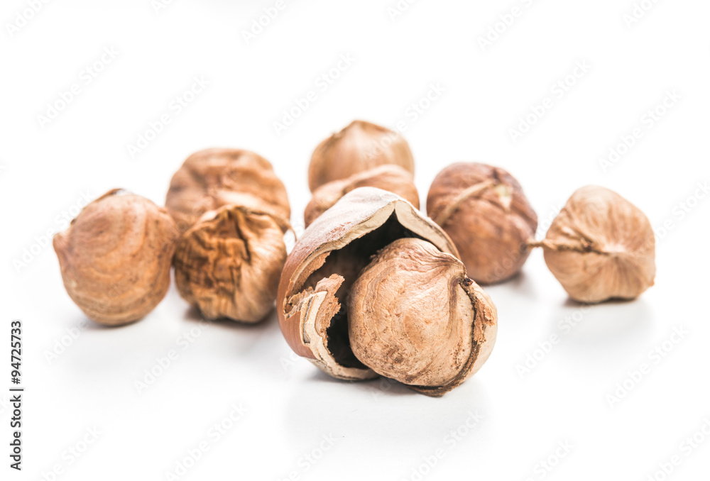 Hazelnuts isolated