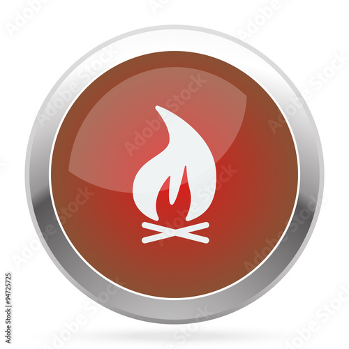 White Bonfire icon on red web app button