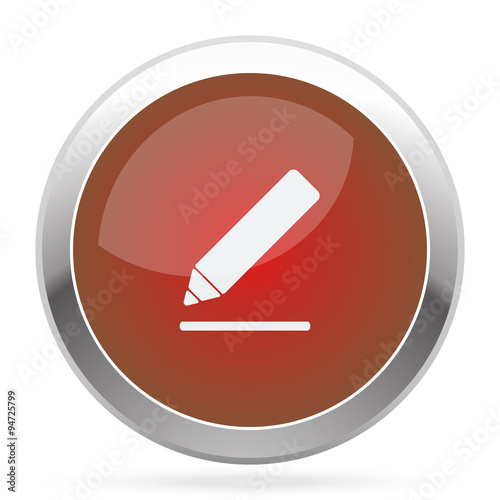 White Sign Here icon on red web app button