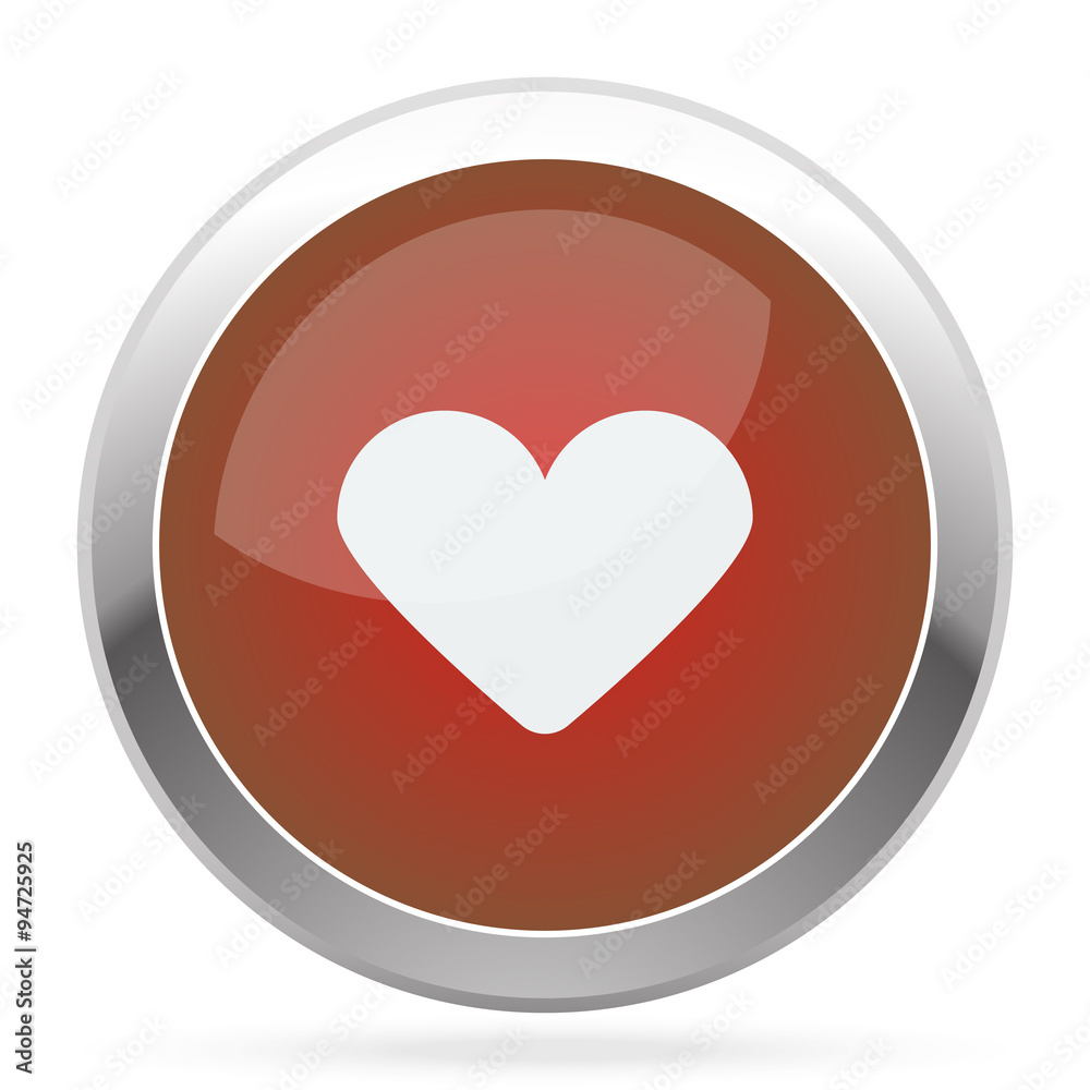 White Heart icon on red web app button White Heart icon on red web app button