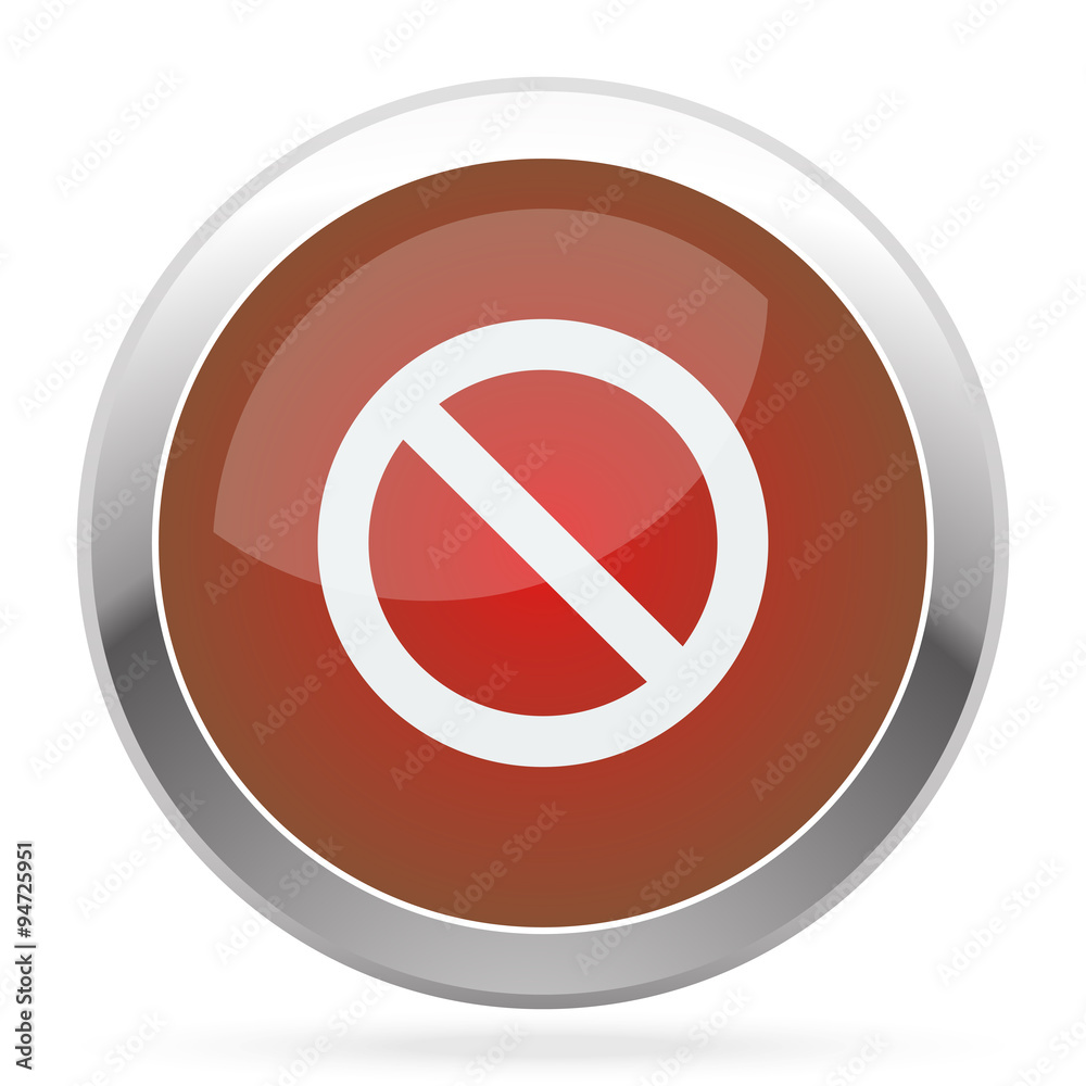 White Forbidden icon on red web app button White Forbidden icon on red web app button