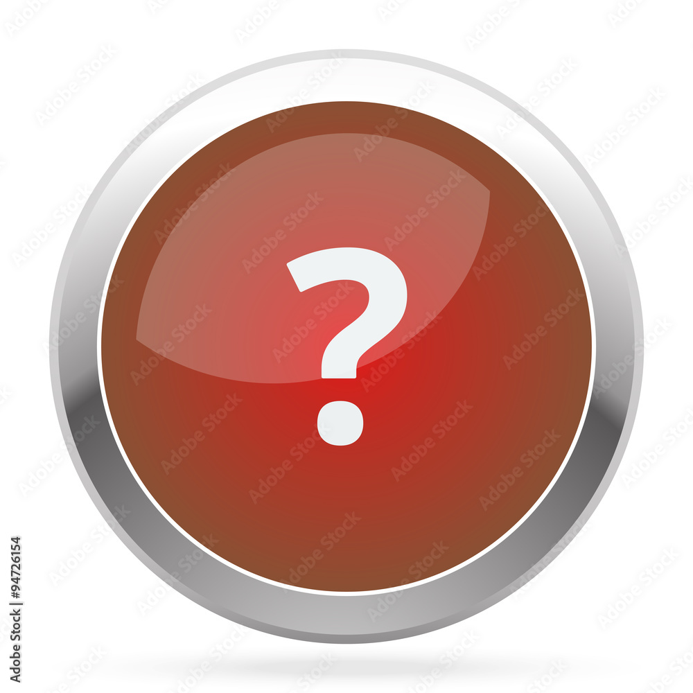 White Question Mark icon on red web app button White Question Mark icon on red web app button