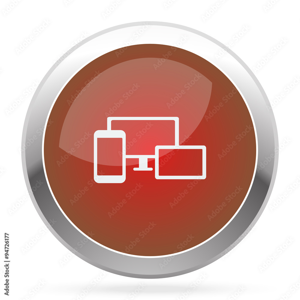 White Responsive Media Design icon on red web app button White Responsive Media Design icon on red web app button