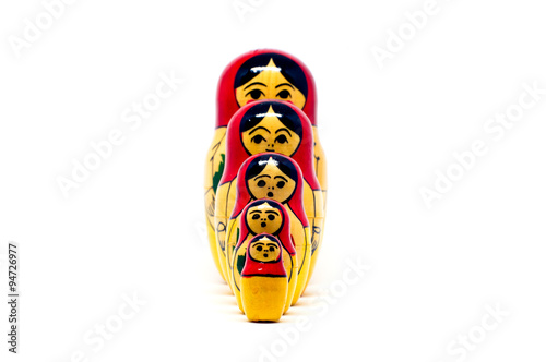 Russian nesting dolls ( babushkas or matryoshkas)