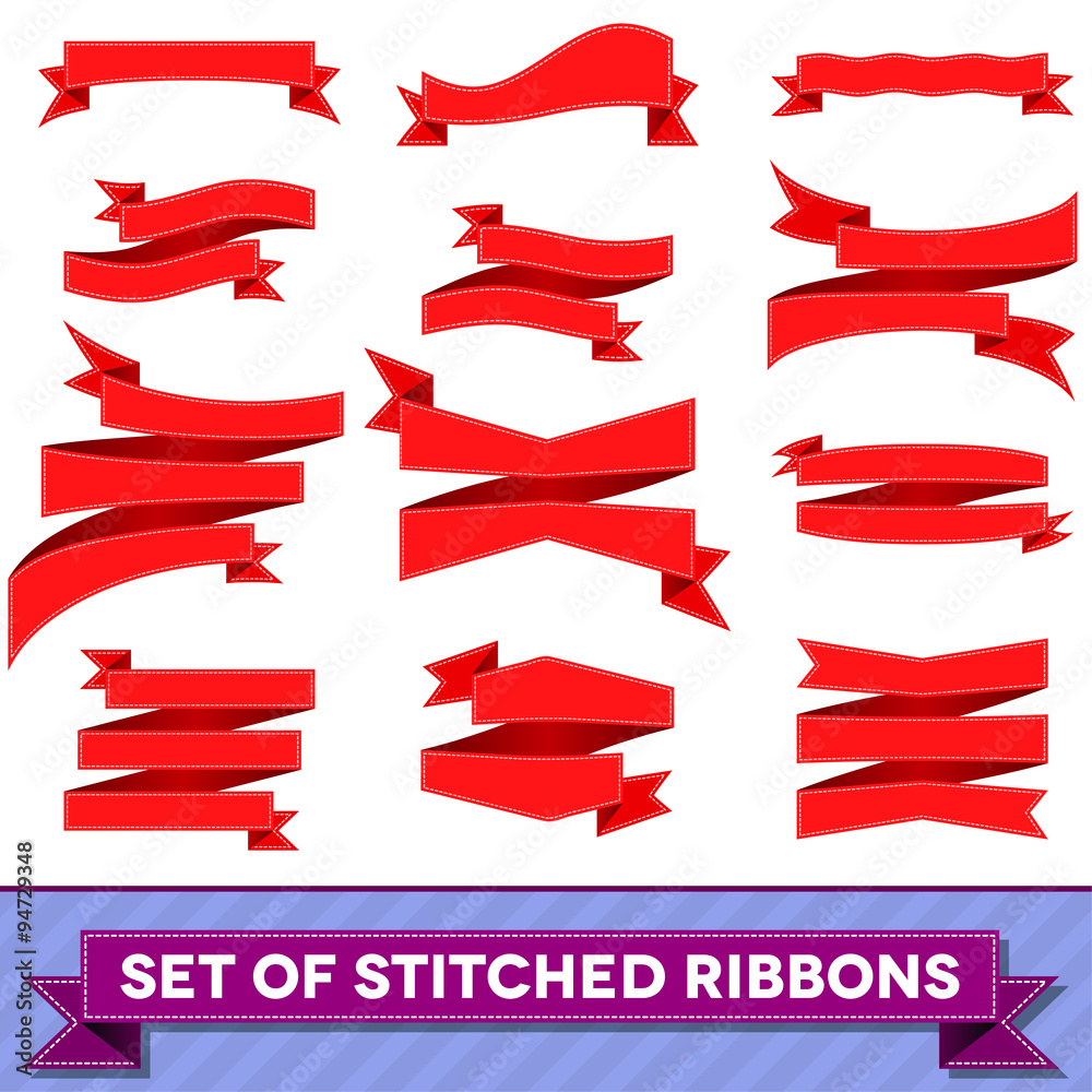Set of bent ribbons with seam