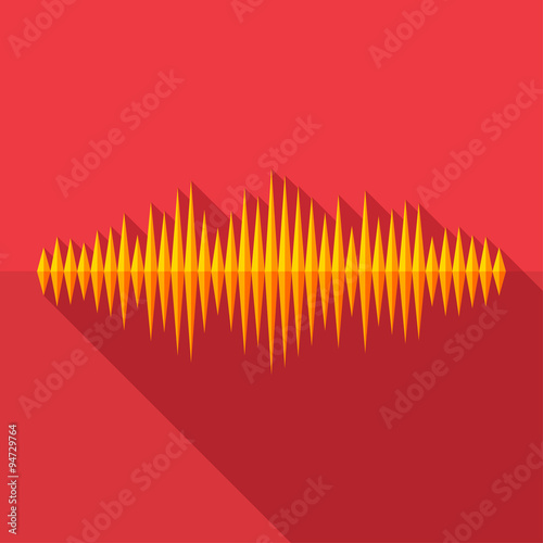 Flat long shadow music wave icon