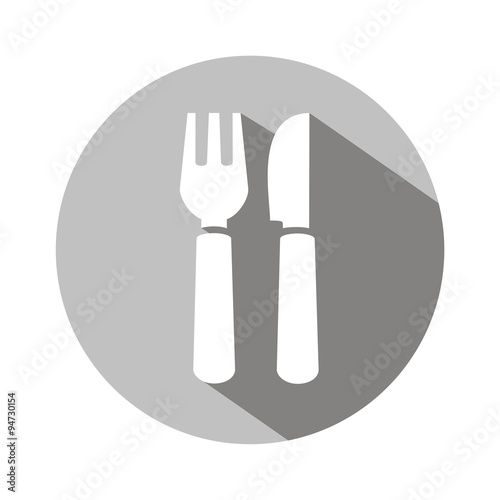 Icono restaurante gris botón sombra