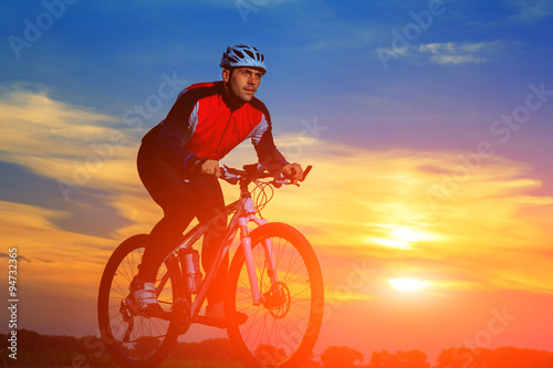 Cyclist Riding the Bike