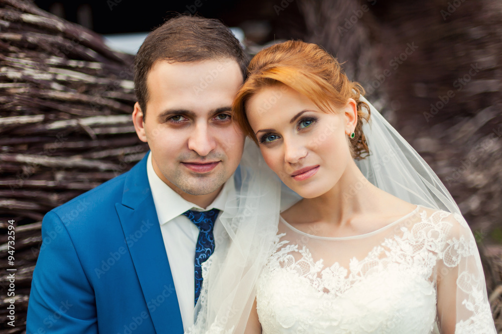 Bride, groom and autumn forest Bride, groom and autumn forest