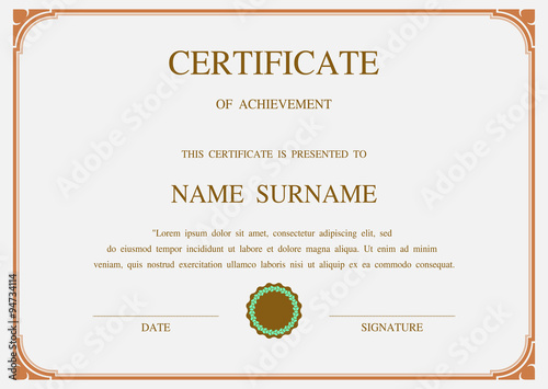 Vector certificate template