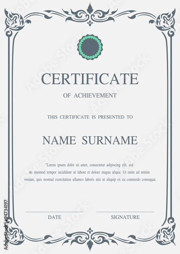 Vector certificate template
