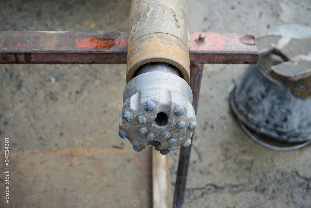 Close up of drilling crown for soil testing