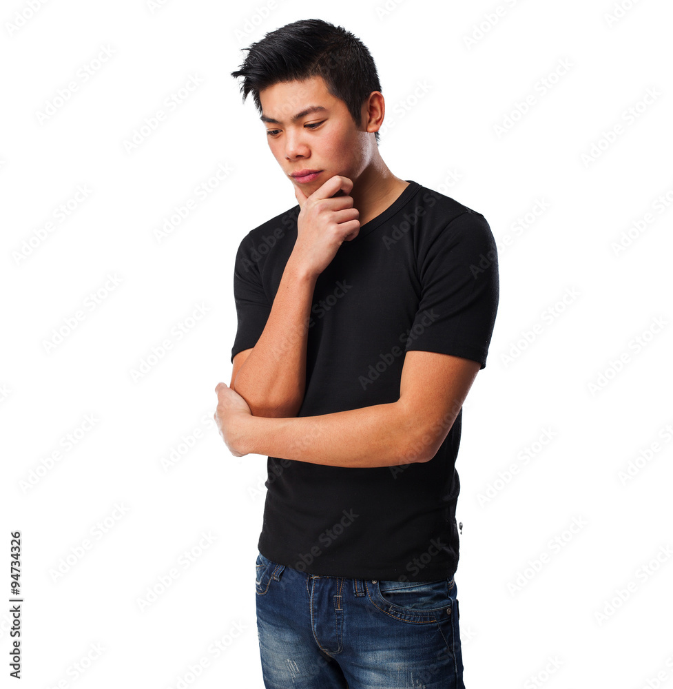 pensive chinese man pensive chinese man