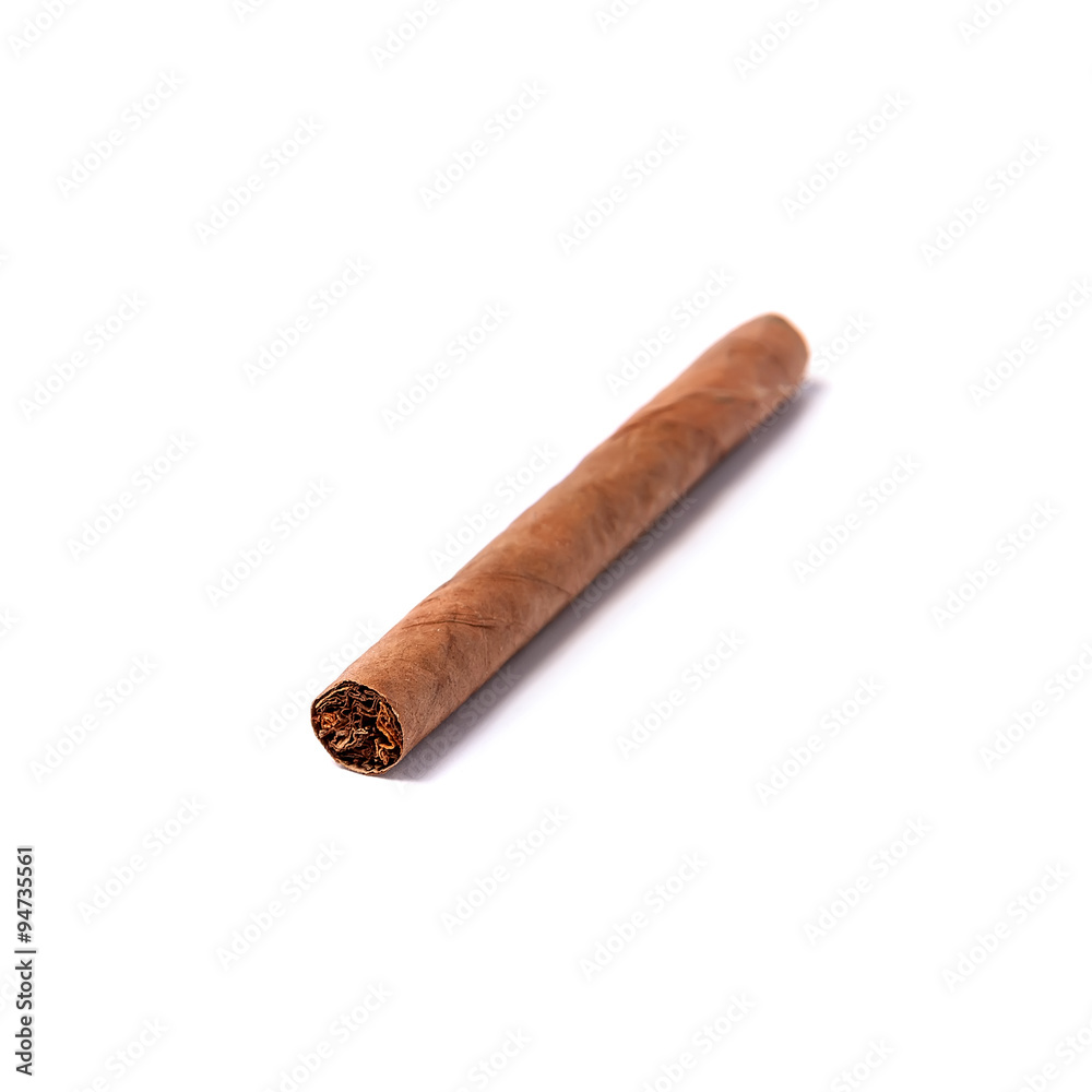 Authentic cigar isolated over a white background Authentic cigar isolated over a white background