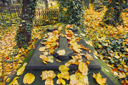 Old cemetery in autumn