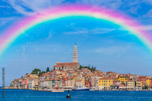 Classic Rainbow. A rainbow across the sky © daliu