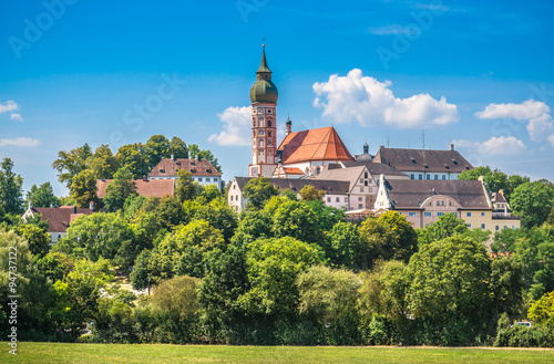 Andechs Abbey in summer, district of Starnberg, Upper Bavaria, Germany