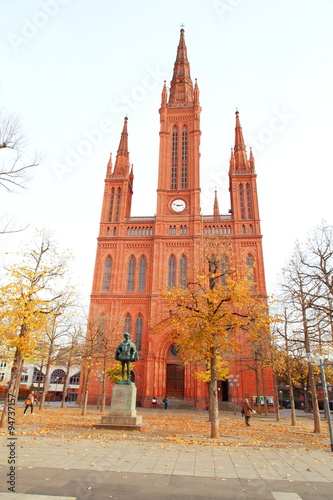 Wiesbaden, die neugotische Marktkirche 
