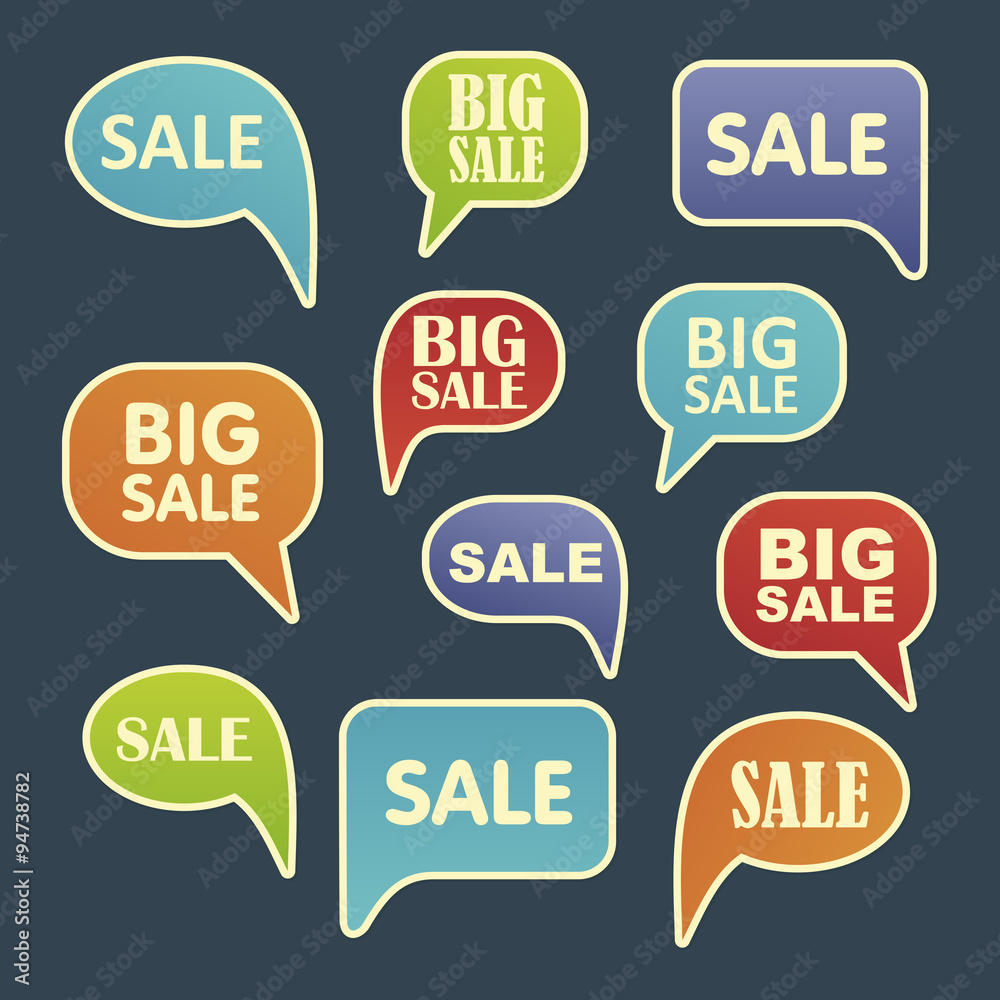 Retail Sale speech bubble, discount Retail Sale speech bubble, discount