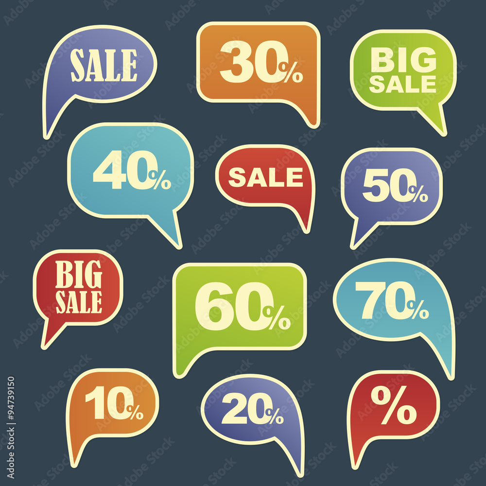 Retail Sale speech bubble, discount Retail Sale speech bubble, discount