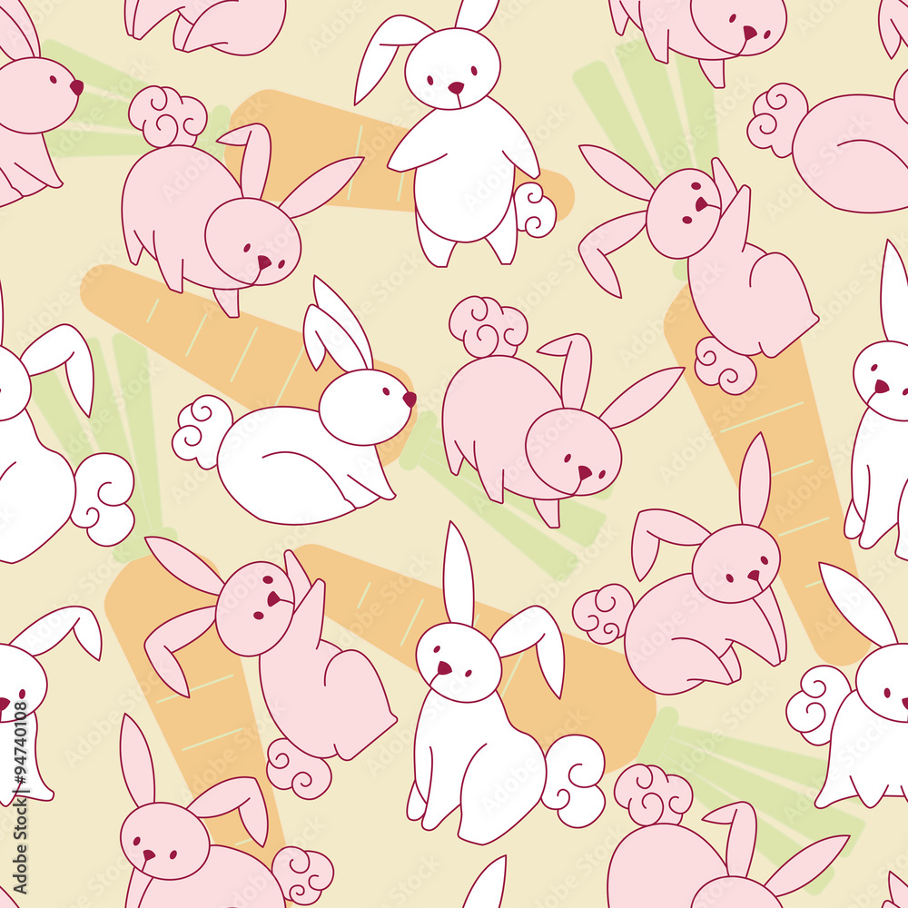 Rabbit pattern background. Seamless Pattern Background.