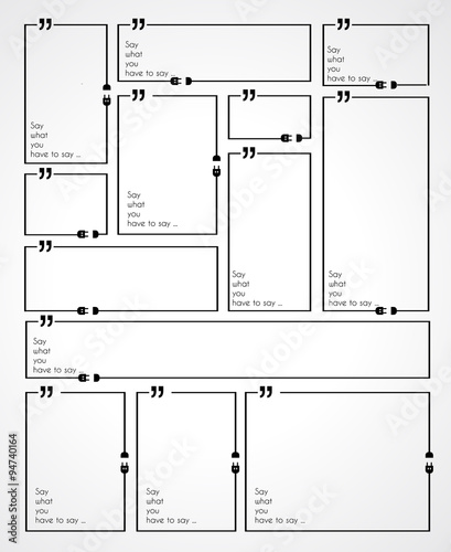 Quotation Mark Frame with Flat style and space for text.
