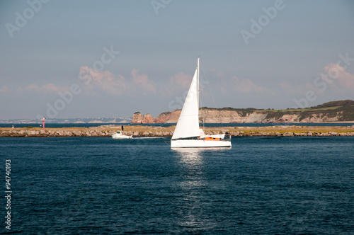 Sailing boat off Basque coast