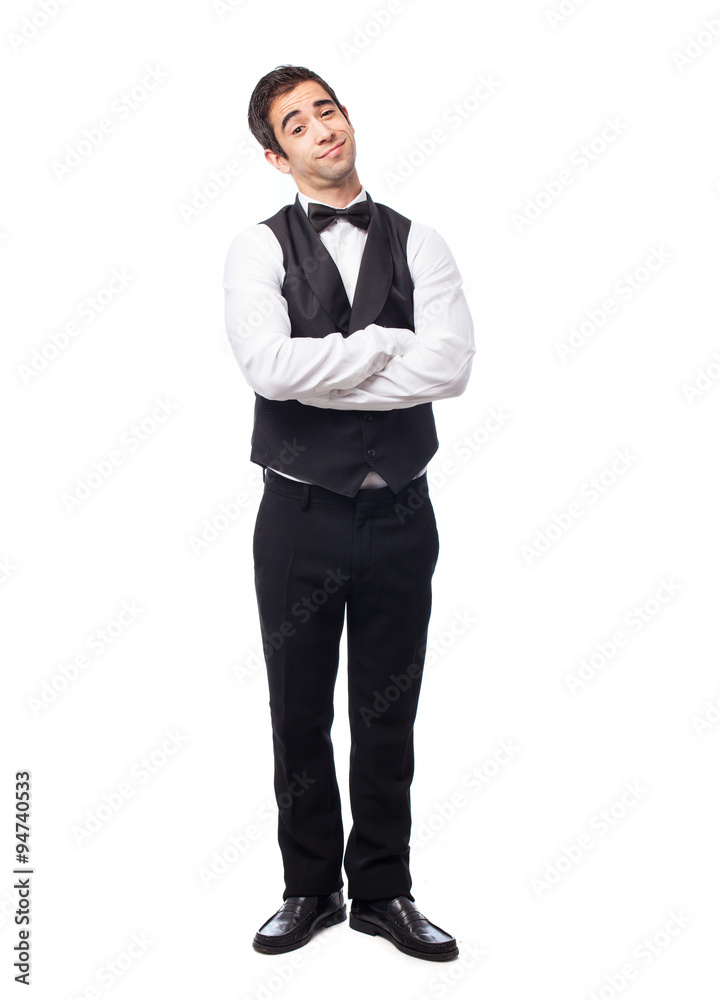 waiter proud of him self waiter proud of him self