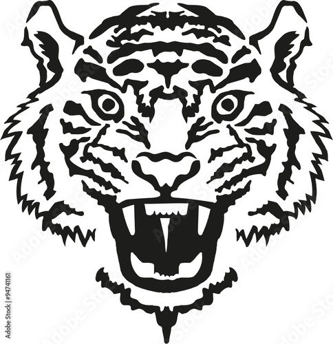 Fototapeta Naklejka Na Ścianę i Meble -  Tiger head growling