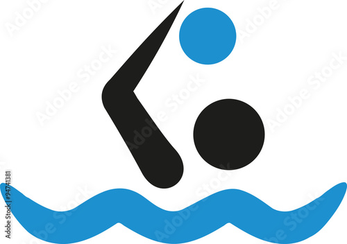 Water polo icon in two colors