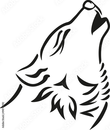 Wolf head howling