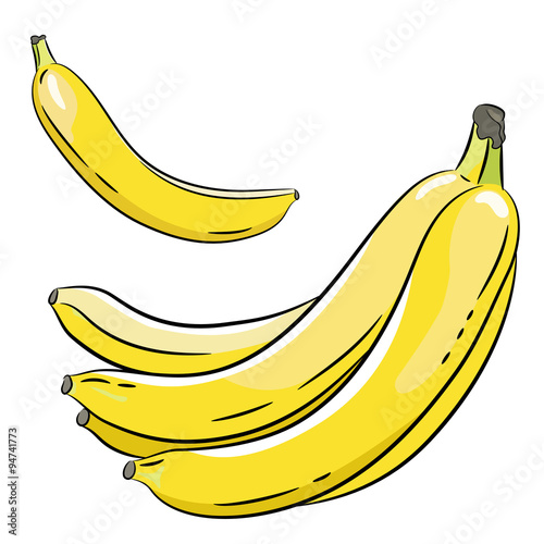 Bunch of bananas and a banana.