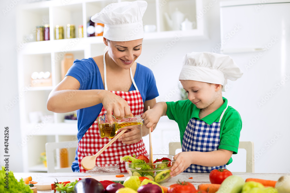 Preparing healthy food for lunch