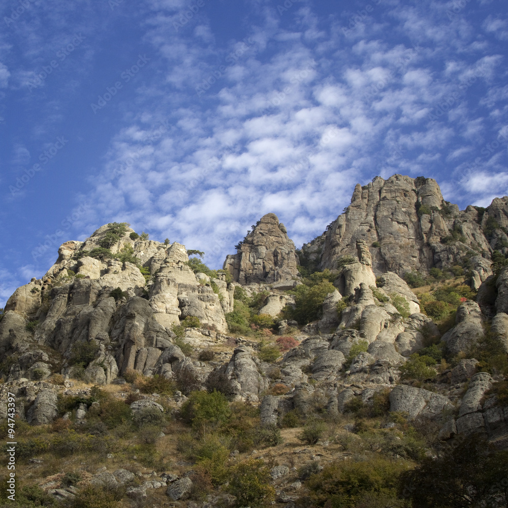 Rock formations, mountain Demerdzhi Crimea
