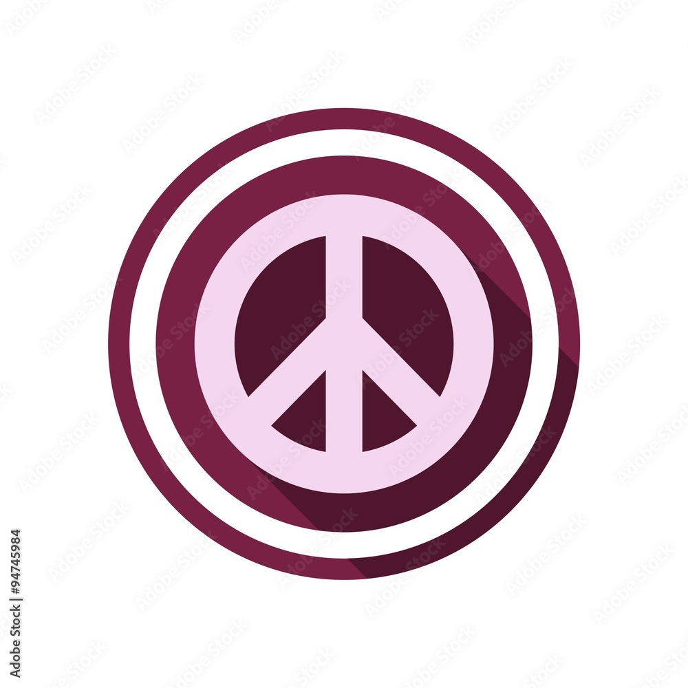 Hippie Peace Symbol with long shadow