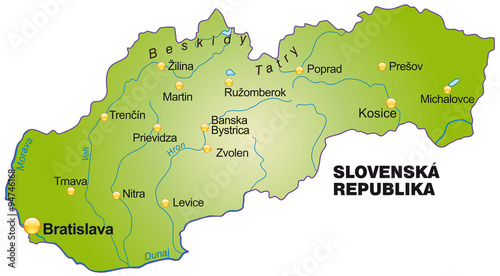 Fotografia Karte von Slowakei