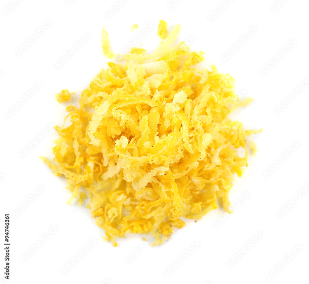 Pile of lemon peel isolated on white Pile of lemon peel isolated on white