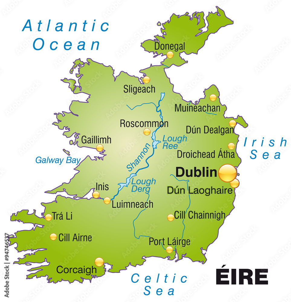 Fototapeta premium Karte von Irland