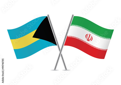 Free Download Bahamas and Iranian flags. Vector illustration. - GFXLoad