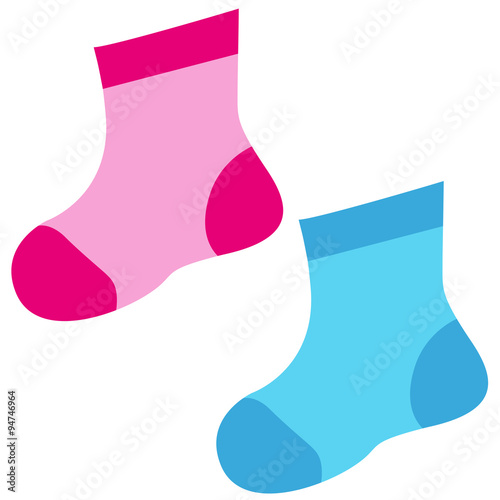 Icono plano calcetines infantiles en varios colores photo