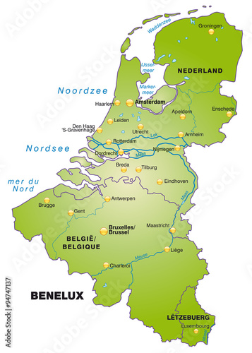 Karte von den BeNeLux-Laendern #94747137