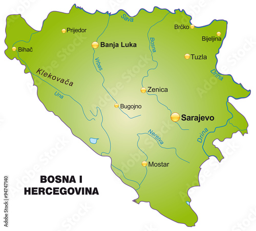 Karte von Bosnien-Herzegowina