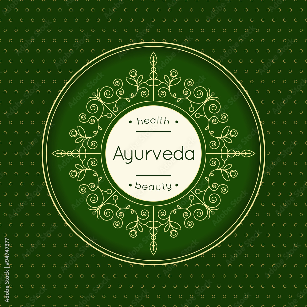 Ayurveda vector illustration. Logo template for ayurvedic clinic or