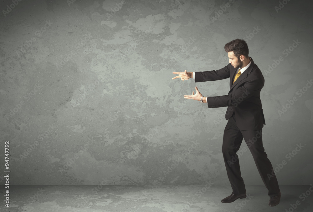 Business person throwing with empty copyspace Business person throwing with empty copyspace
