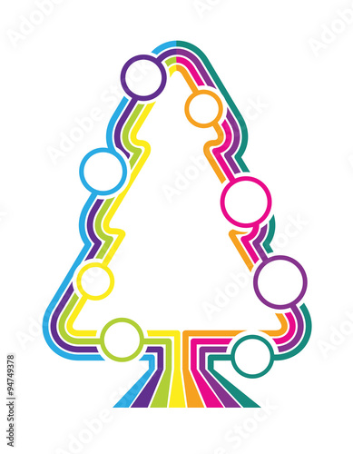 Communication Christmas tree with rounded corner 