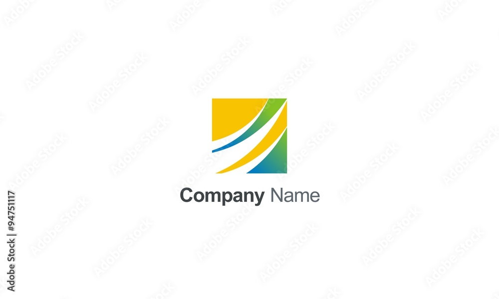  square loop colored business logo