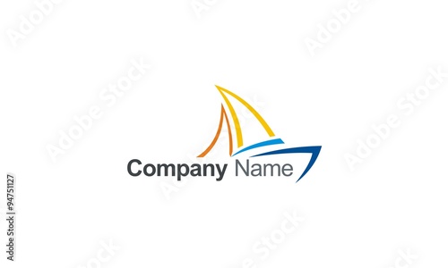  sail yacht colored abstract company logo © christopherart