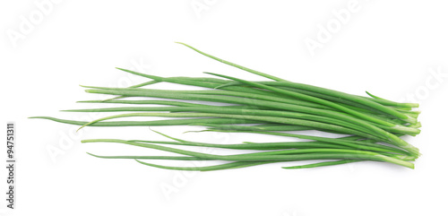 Fresh green onion isolated on white background